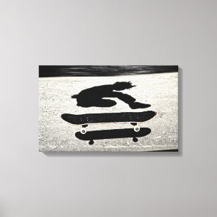 sandwiched skateboard canvas print