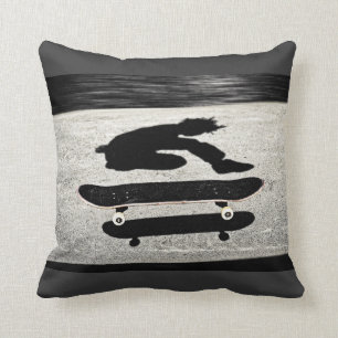 sandwiched skateboard throw pillow