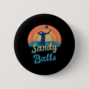Sandy Balls for a Beach Volleyball Player  2 Inch Round Button