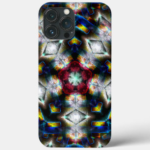 Sandy base with shapes in dark colours and lightin iPhone 13 pro max case