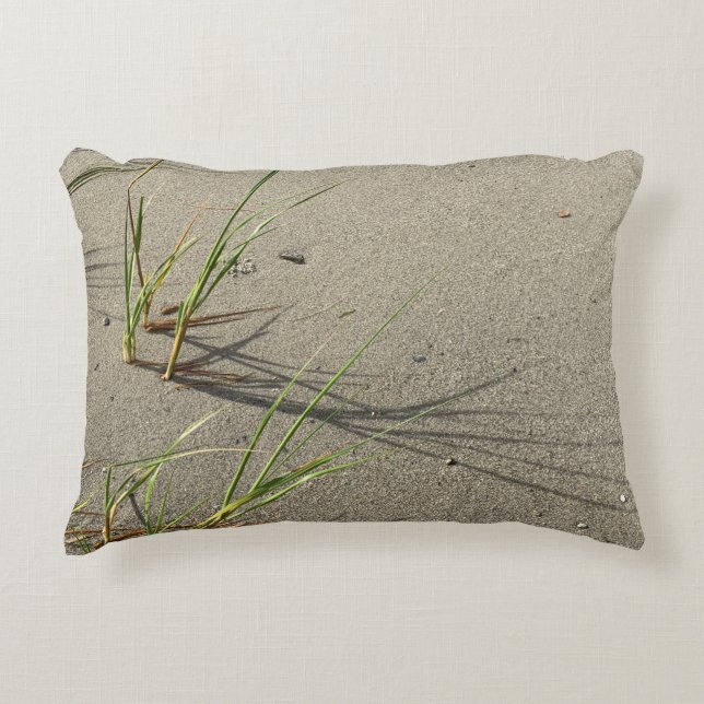 Sandy Beach and Fragile Reeds Pillow Case (Front)