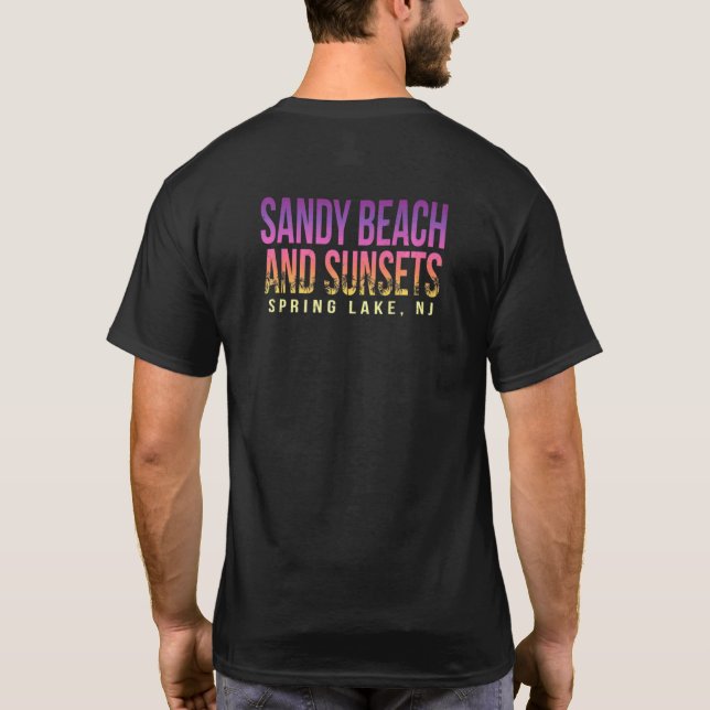 Sandy Beach And Sunsets Spring Lake Summer New Jer T-Shirt (Back)