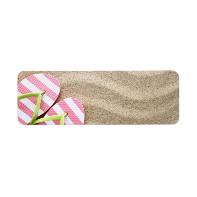 Sandy Beach Background With Flip Flops (Front)