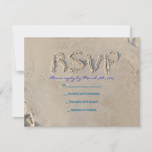 SANDY BEACH Bar Bat mitzvah Carte de réponse (Devant)
