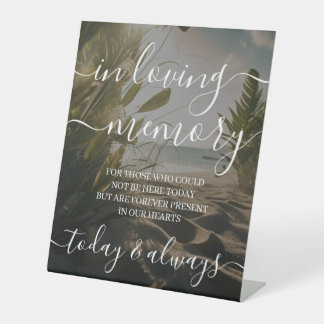 Sandy Beach Calligraphy Memorial Pedestal Sign