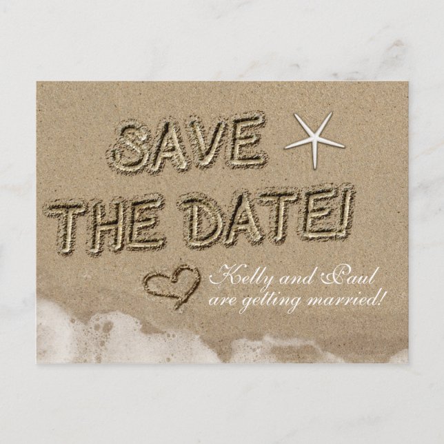 Sandy Beach ENREGISTRER LA DATE Mariage Date Carte (Devant)