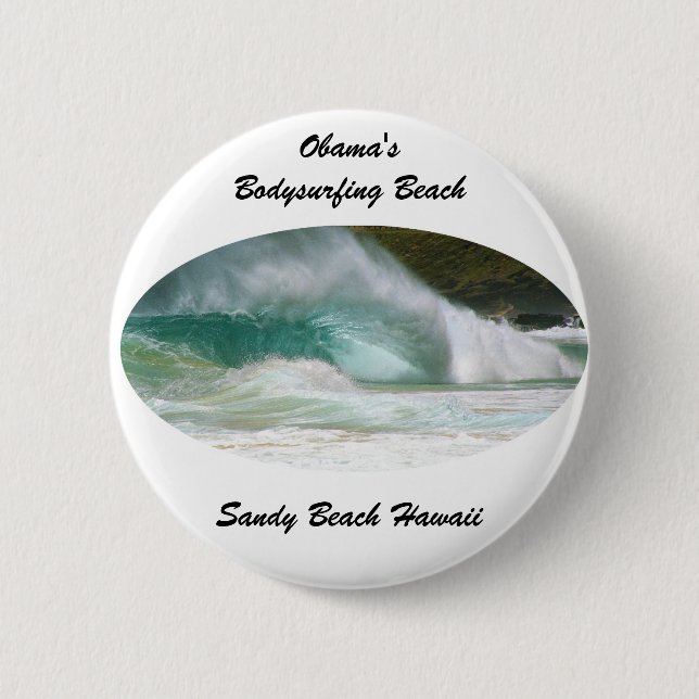 Sandy Beach Hawaii 2 Inch Round Button (Front)