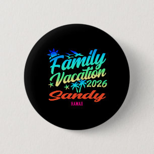 Sandy Beach Hawaii Family Vacation Summer 2026 2 Inch Round Button