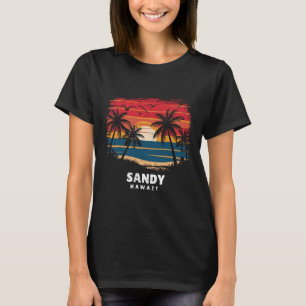 Sandy Beach Hawaii Surfboarder Palm Tree Souvenir T-Shirt