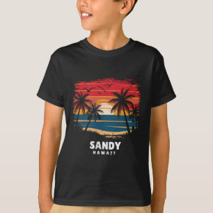 Sandy Beach Hawaii Surfboarder Palm Tree Souvenir T-Shirt