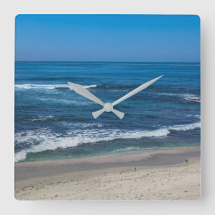 Sandy Beach in La Jolla, San Diego California Square Wall Clock