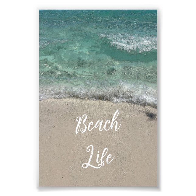 Sandy Beach Life Teal Blue Green Artsy Abstract  Photo Print (Front)