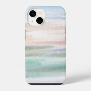 Sandy Beach Ocean Waves Sunset Abstract Watercolor iPhone 14 Case