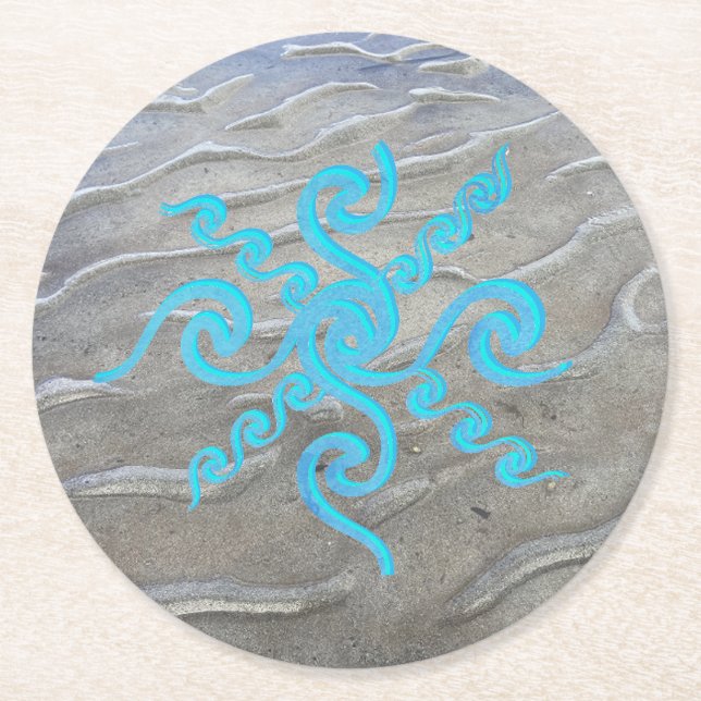 Sandy Beach Paper Coaster (Front)