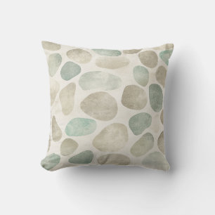 Sandy Beach Pebbles Retro Throw Pillow