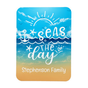 Sandy Beach Personalized Seas the Day Cruise Magnet