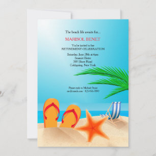 Sandy Beach Retraite Party Invitation