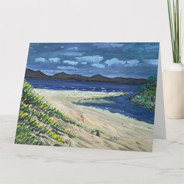 Sandy Beach & Sea Greeting Card (Front)