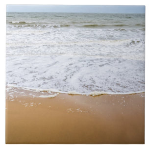 Sandy beach shoreline view ceramic tile