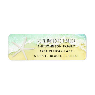 Sandy Beach Starfish We Moved Return Address