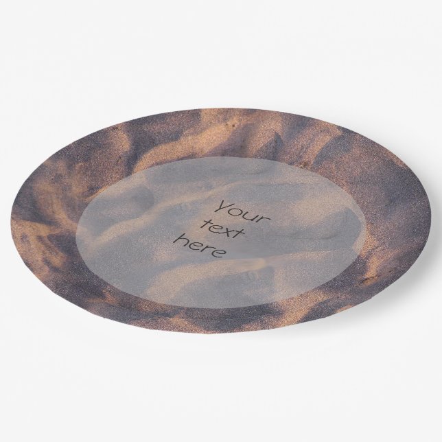 Sandy Beach Structure Photo Paper Plate (Angled)