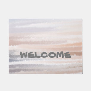 Sandy Beach Summer Tan Abstract Watercolor  Doormat