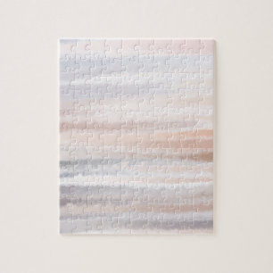 Sandy Beach Summer Tan Abstract Watercolor  Jigsaw Puzzle