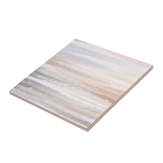 Sandy Beach Summer Tan Abstract Watercolor Tile (Side)