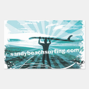 Sandy Beach Surfing Logo Sticker