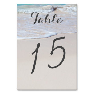 Sandy Beach Tall Table Number Cards