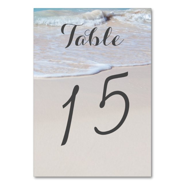 Sandy Beach Tall Table Number Cartes (Par défaut)