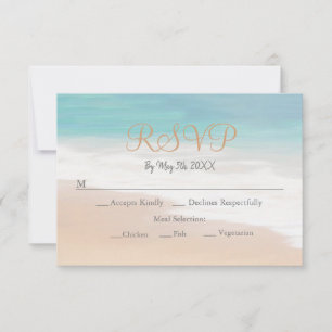 Sandy Beach Theme Seaside Beach Wedding Carte RSVP
