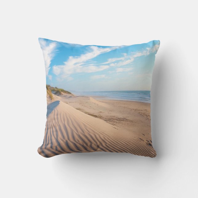 Sandy Beach Throw Pillow (Front)