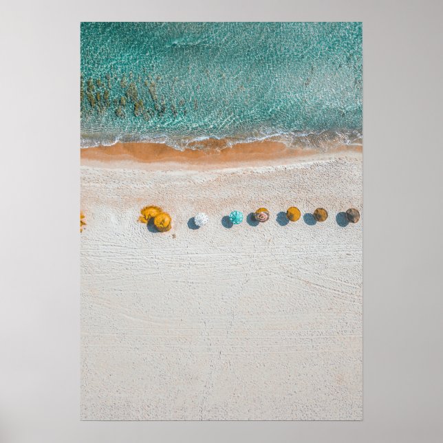 Sandy Beach Umbrella Poster (Front)
