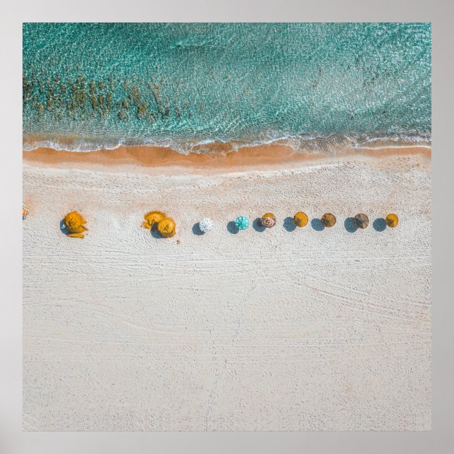 Sandy Beach Umbrella Poster (Front)