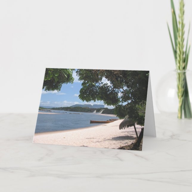 Sandy Beach Venezuela Jungle Landscape Card (Front)