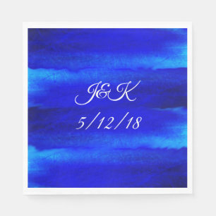 Sandy Beach Watercolor Wedding Dinner Napkins