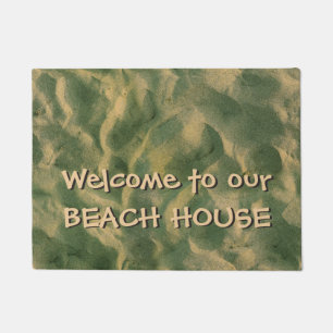 Sandy Beach Welcome to Beach House or any Text Doormat