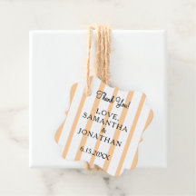 Sandy Beach White Stripes Wedding Thank You