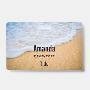 Sandy Beach with Foamy Surf Badge