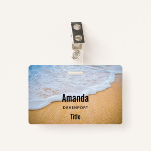 Sandy Beach with Foamy Surf Badge