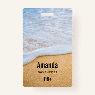 Sandy Beach with Foamy Surf Badge