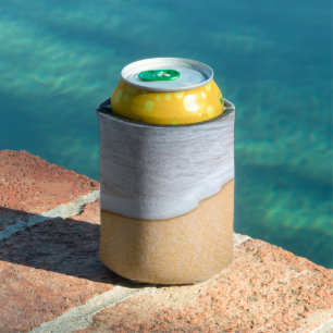Sandy Beach with Foamy Surf Can Cooler