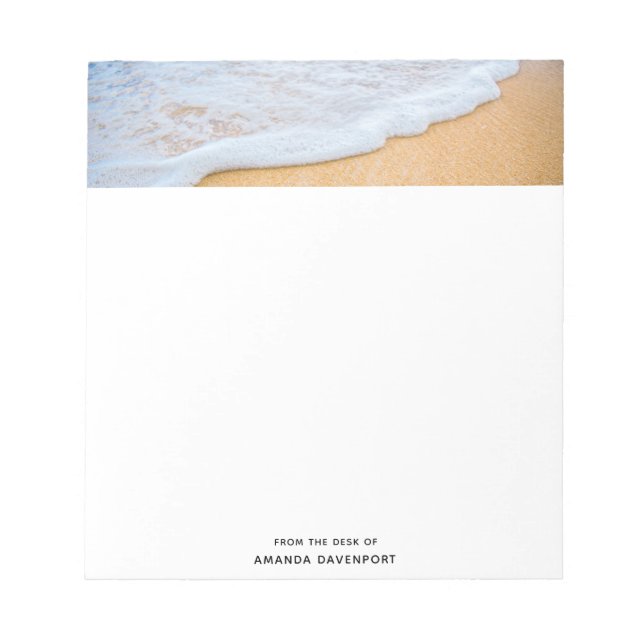 Sandy Beach with Foamy Surf Notepad (Front)