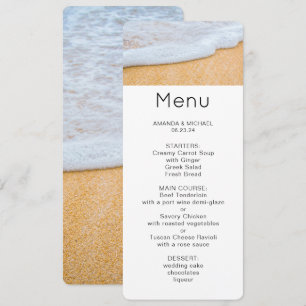 Sandy Beach with Foamy Surf Photo Invitation