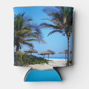 Sandy Beach With Palm Trees and An Ocean View Can Cooler