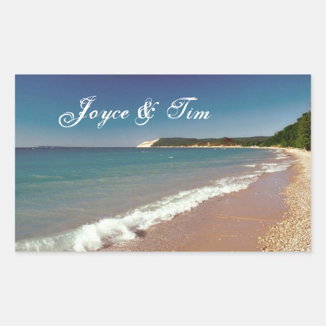 Sandy Beach with waves Sticker (Front)
