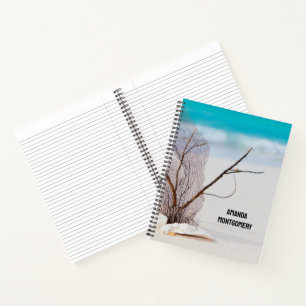 Sandy Beach with White Seashells Notebook