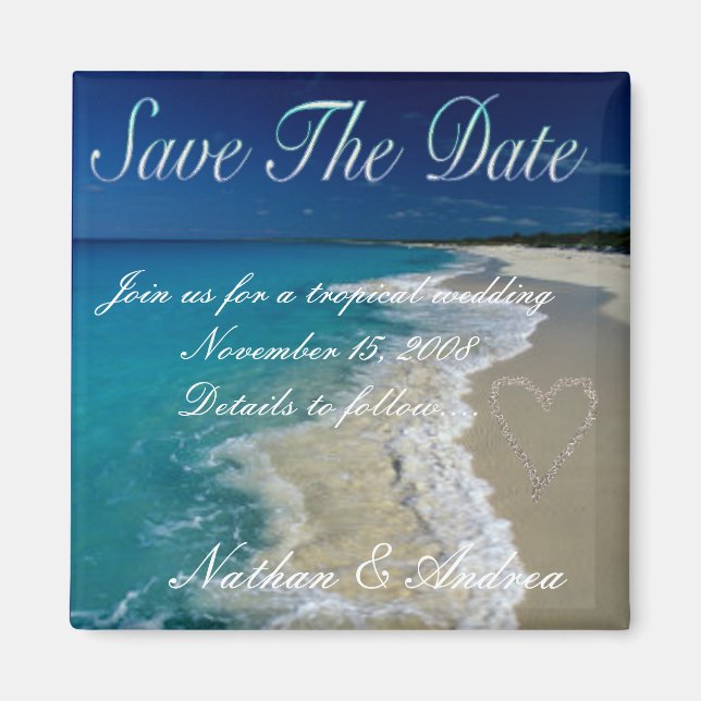 Sandy Beaches Save the Date Magnet (Front)