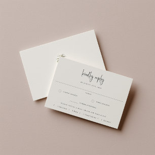 Sandy Beige Beach Wedding Meal Choice RSVP Card